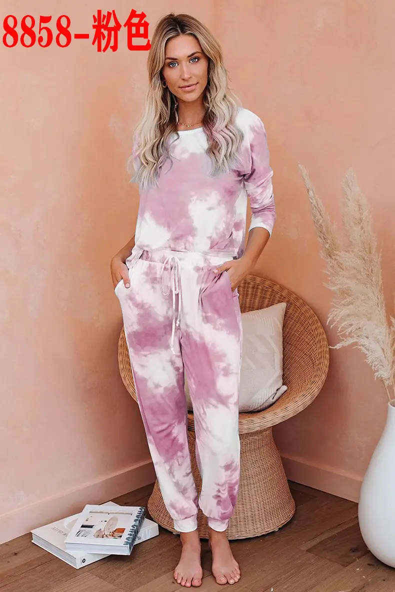2024 Tie-dye Printed Women's Pajama Set for Women - Image 13