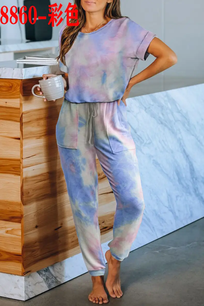 2024 Tie-dye Printed Women's Pajama Set for Women - Image 18