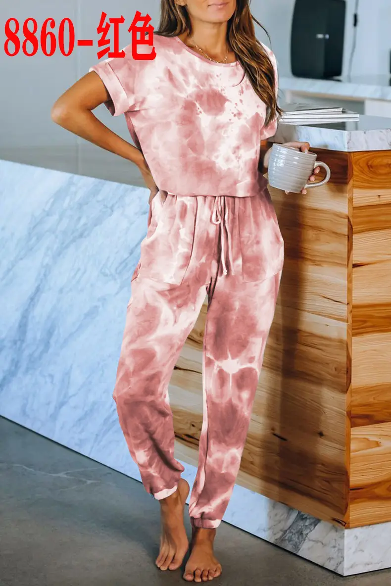 2024 Tie-dye Printed Women's Pajama Set for Women - Image 19