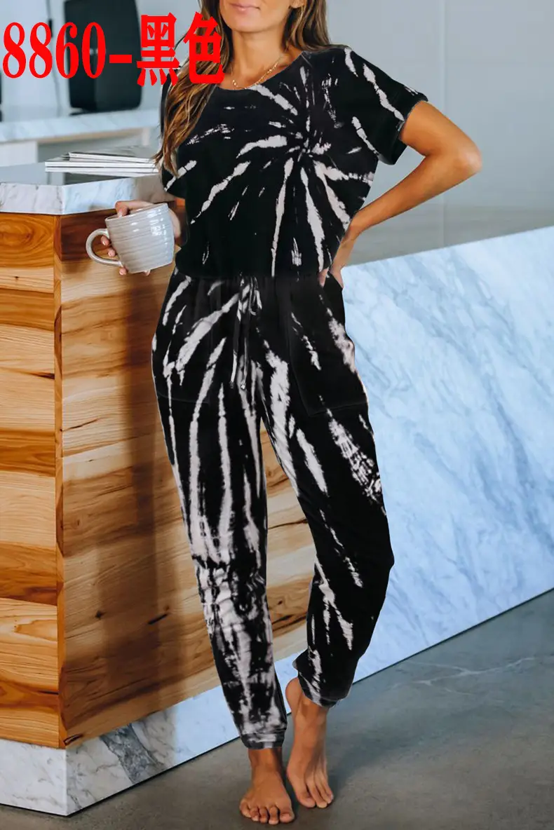 2024 Tie-dye Printed Women's Pajama Set for Women - Image 21