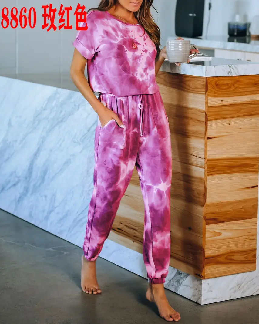 2024 Tie-dye Printed Women's Pajama Set for Women - Image 23
