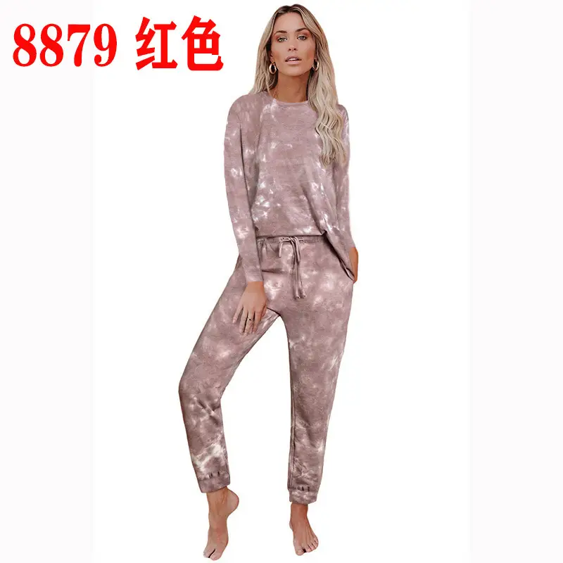 2024 Tie-dye Printed Women's Pajama Set for Women - Image 3