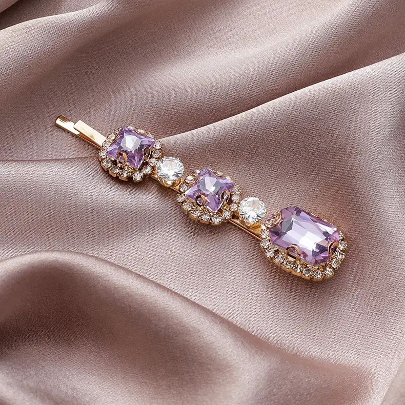 Romantic Star Purple Rhinestone Pearl Hairpins for Women - Image 7