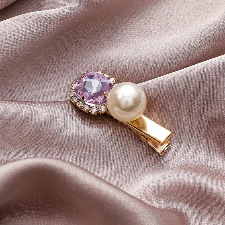Romantic Star Purple Rhinestone Pearl Hairpins for Women - Image 3