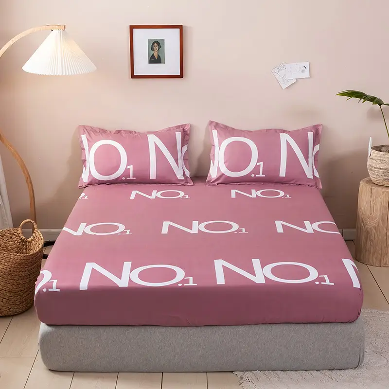 Single Bed Printed Cotton Mattress Cover with Pillowcase - Image 3