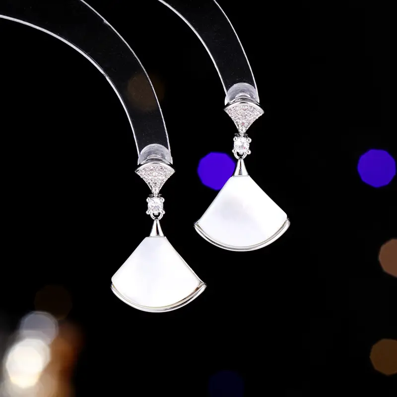 S925 Silver Fan Earrings for Women