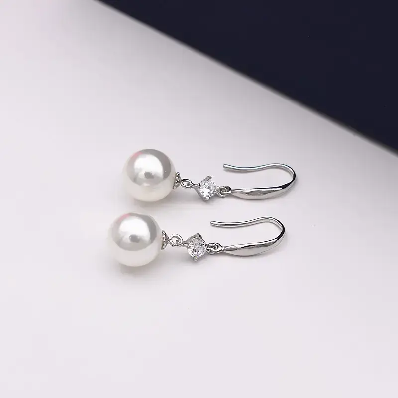Runxin Spot Thick Hook Pearl Earrings Women's Elegant - Image 3