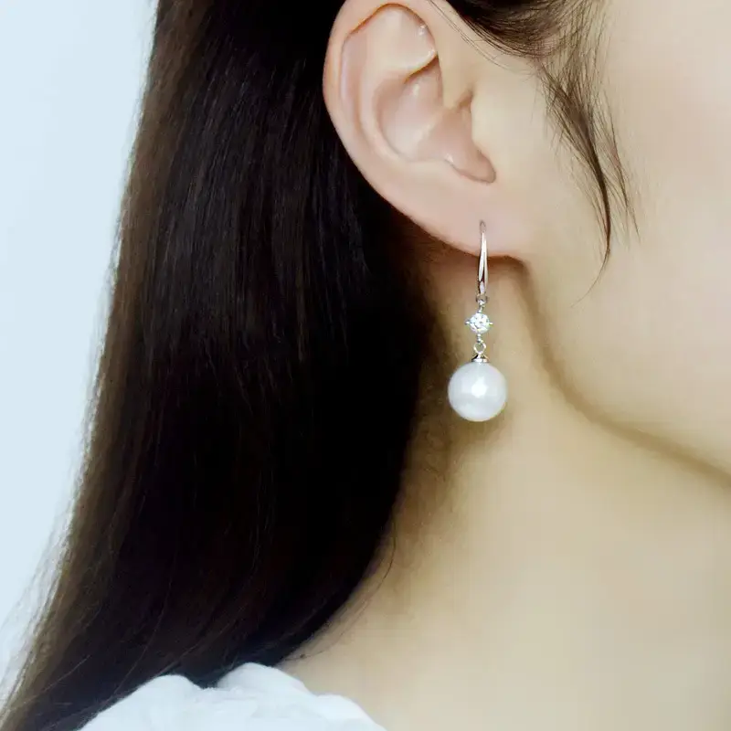 Runxin Spot Thick Hook Pearl Earrings Women's Elegant - Image 4