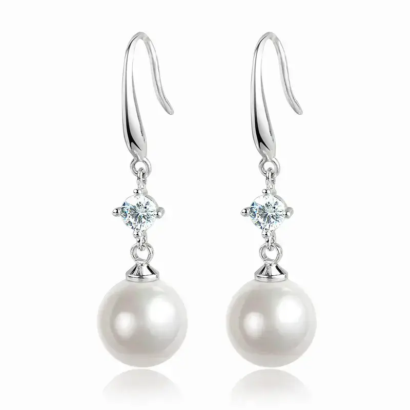 Runxin Spot Thick Hook Pearl Earrings Women's Elegant - Image 5