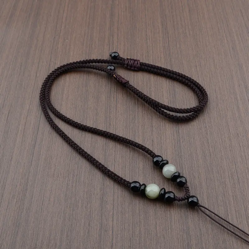 Hand-Woven Jade Pendant Necklace Red Cord - Image 22