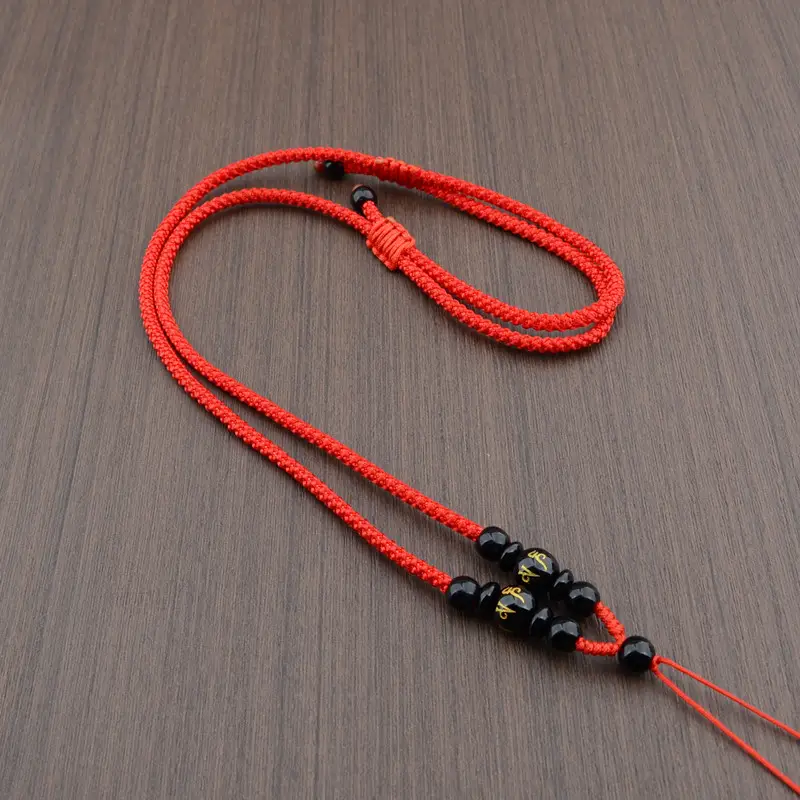 Hand-Woven Jade Pendant Necklace Red Cord - Image 27