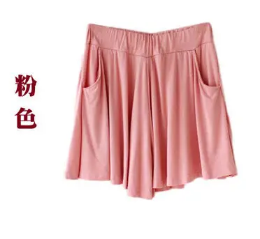 Women's Modal Shorts Pink Red Maroon Loose Fit Wide Leg