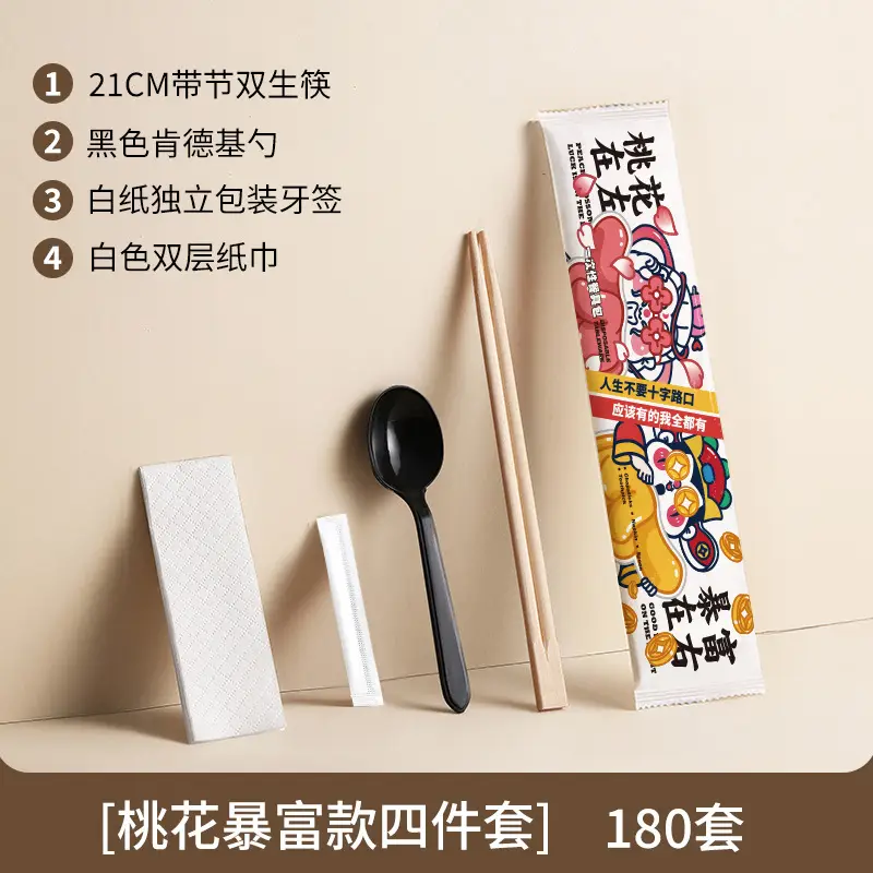 Four-Piece Chopstick Set with Logo Printing Blue Design - Image 5