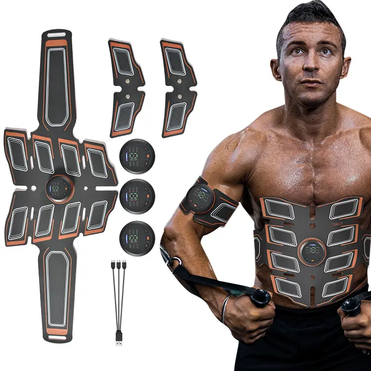 EMS Abdominal Massager Belt with Eight Patches