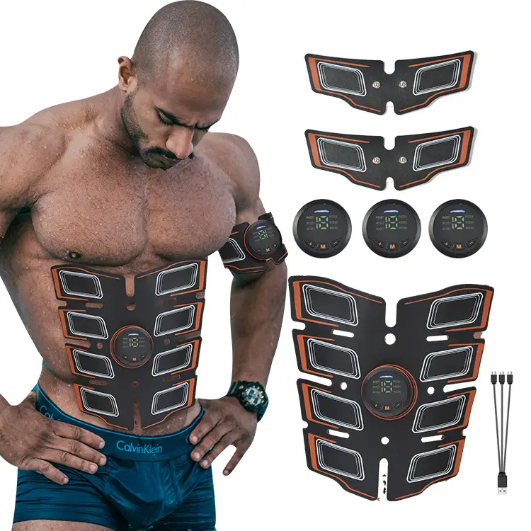 EMS Abdominal Massager Belt with Eight Patches