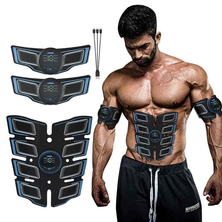 EMS Abdominal Massager Belt with Eight Patches