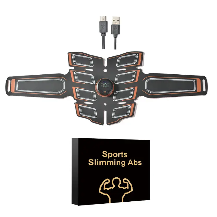 EMS Abdominal Massager Belt with Eight Patches
