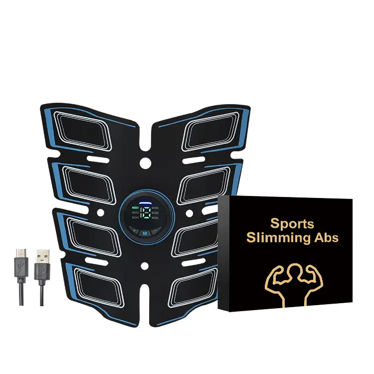 EMS Abdominal Massager Belt with Eight Patches