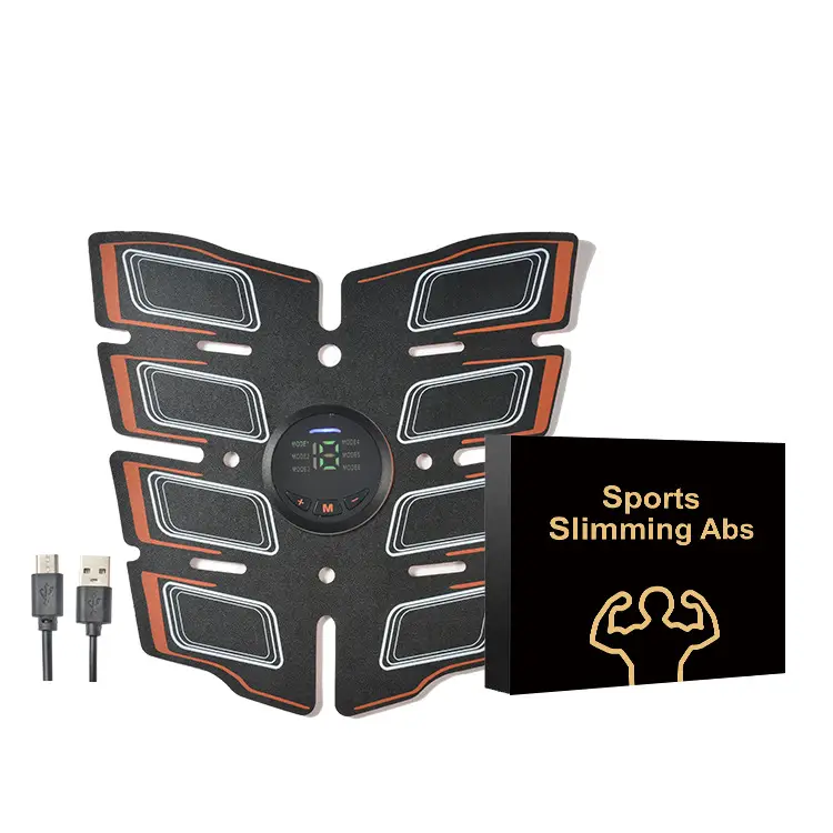 EMS Abdominal Massager Belt with Eight Patches