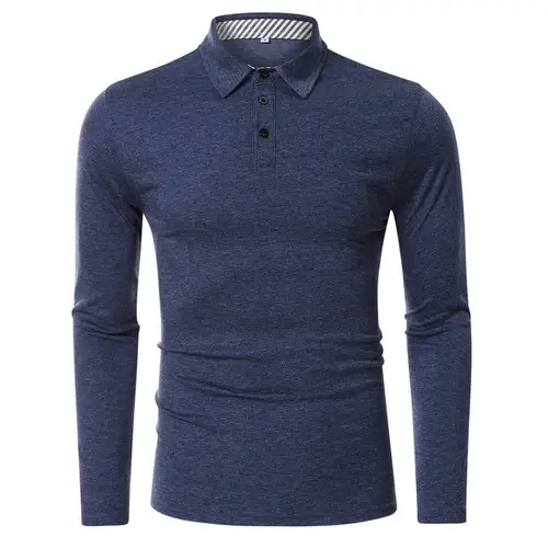 Men's Black Long Sleeve T-Shirt Solid Color Large — feature 4