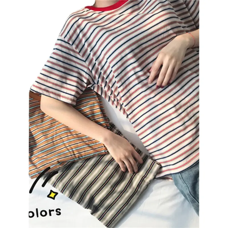 Women Striped T-Shirt Loose Summer Wear - Image 10