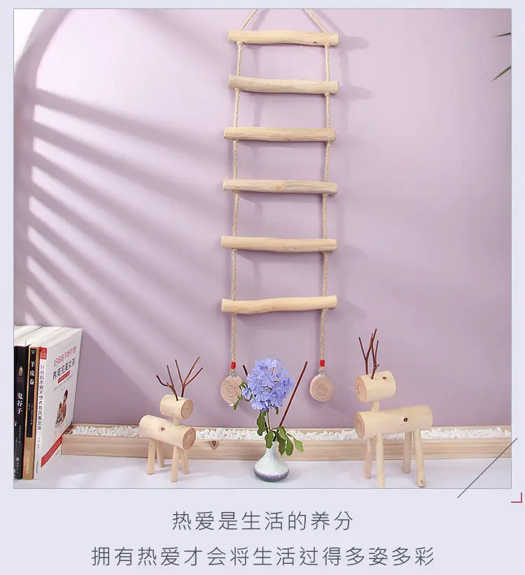 Pastoral Wooden Wall Decor Ladder for Home Photography Background — feature 12