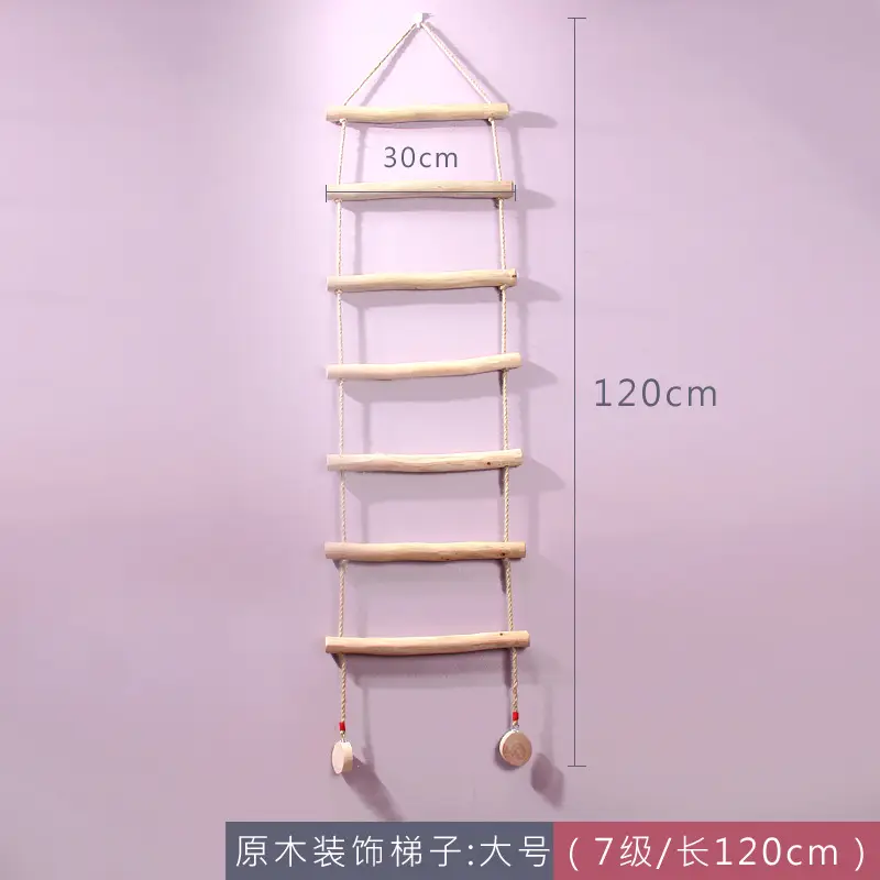 Pastoral Wooden Wall Decor Ladder for Home Photography Background - Image 2