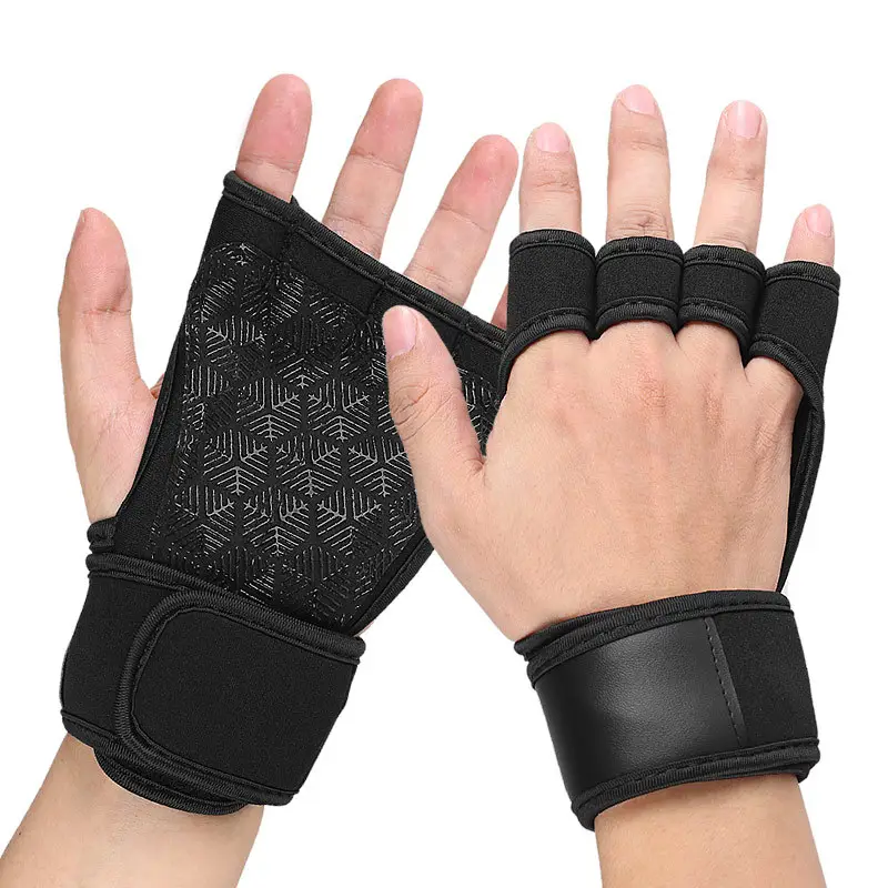 Men Fitness Pull Up Grip Strength Belt Gloves