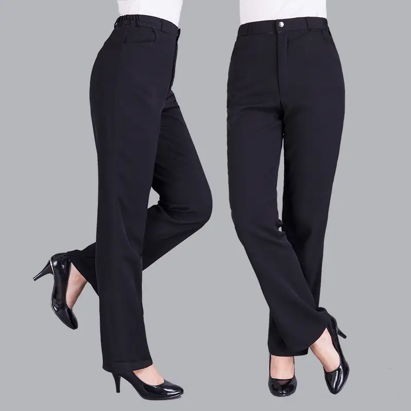 Black High Heel Women's Pants Large Winter Elegant Workwear - Image 4