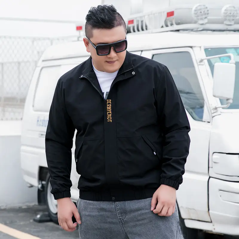 Men's Black Korean Style Jacket with Zip Front