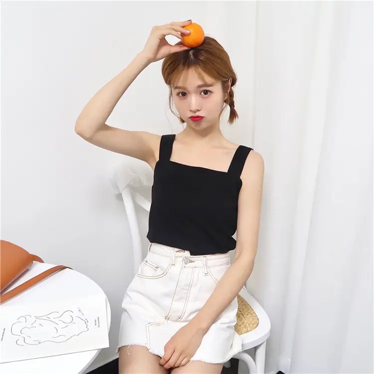 Wholesale White Sleeveless Heart Top Women's Camisole — feature 12