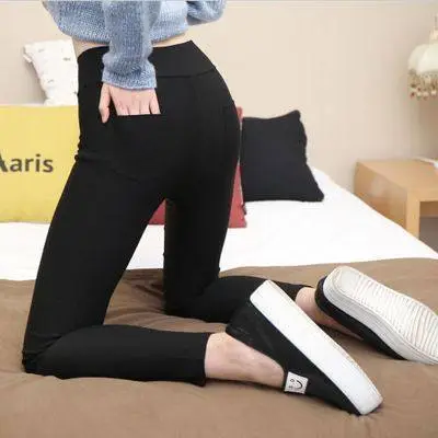 Women Black Tight Pencil Pants Spring Autumn Wear