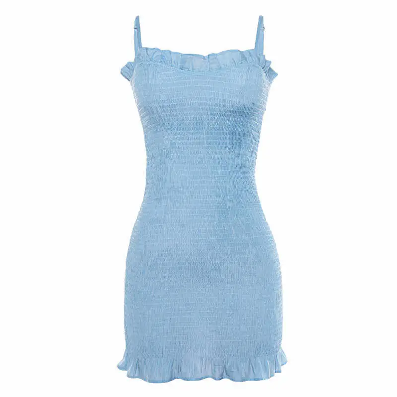 Blue Ruffled Pleated Dress for Women 2025 - Image 2