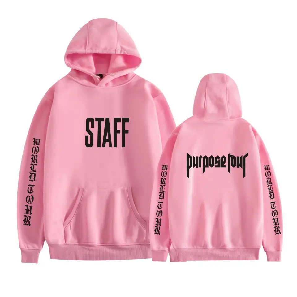 Pink Justin Long Sleeve Hooded Sweatshirt
