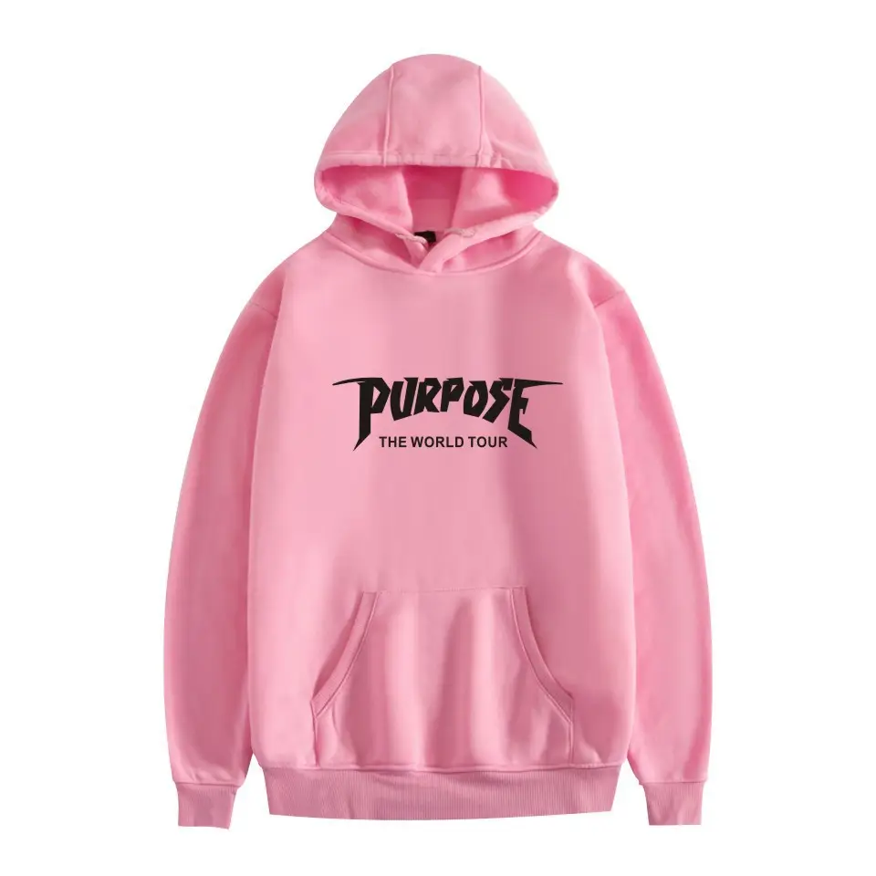 Pink Justin Long Sleeve Hooded Sweatshirt