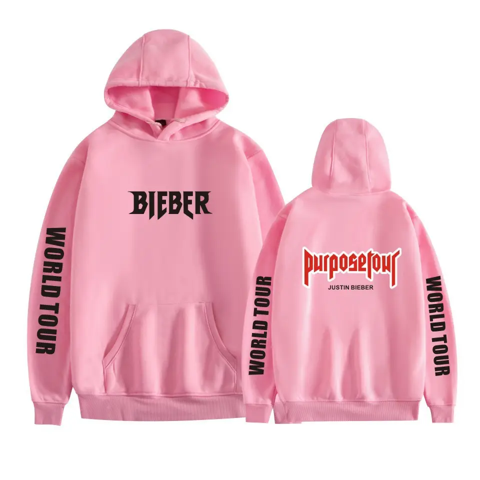 Pink Justin Long Sleeve Hooded Sweatshirt