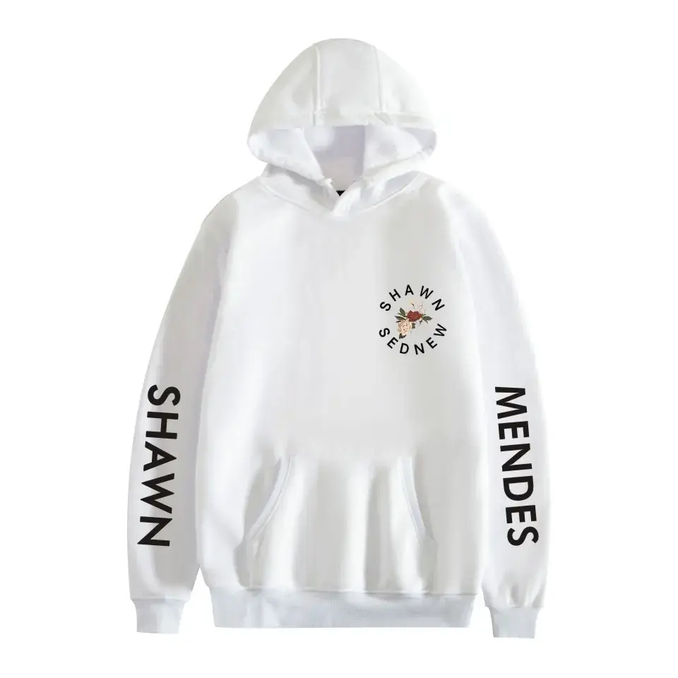 White Hooded Sweatshirt with Printed Design - Image 13