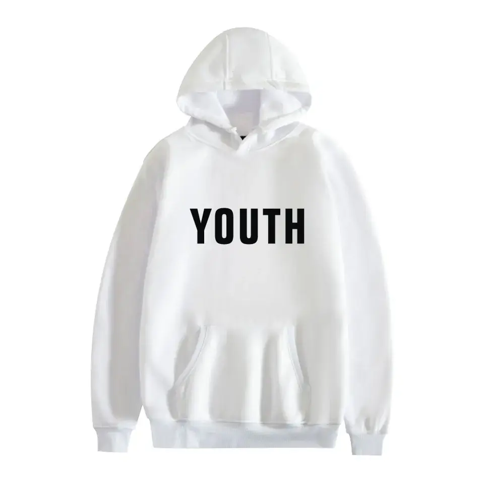 White Hooded Sweatshirt with Printed Design - Image 25