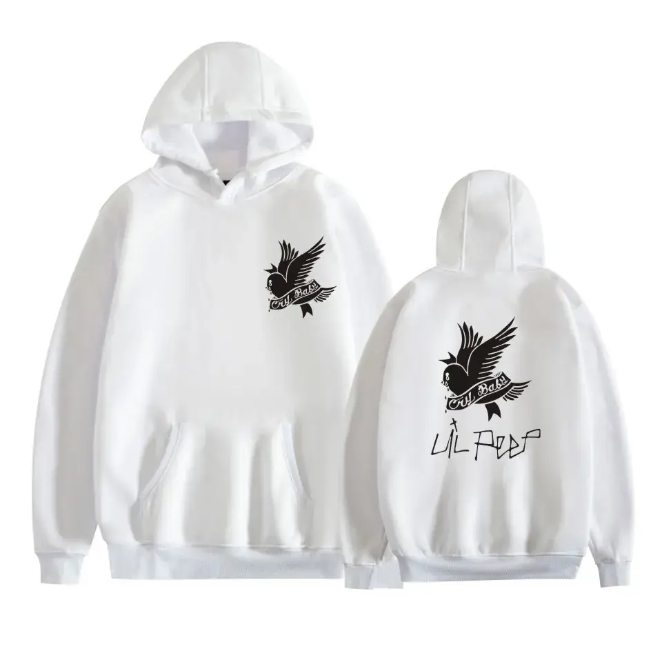 Lil Peep Hooded Sweatshirt White Graphic Men Women