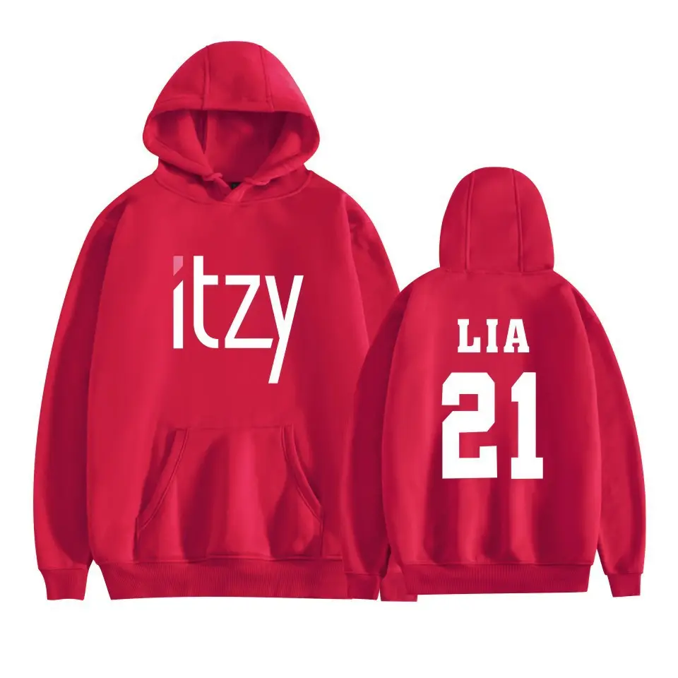 Red Hooded Sweatshirt Set Itz Yuna09 2019 - Image 29
