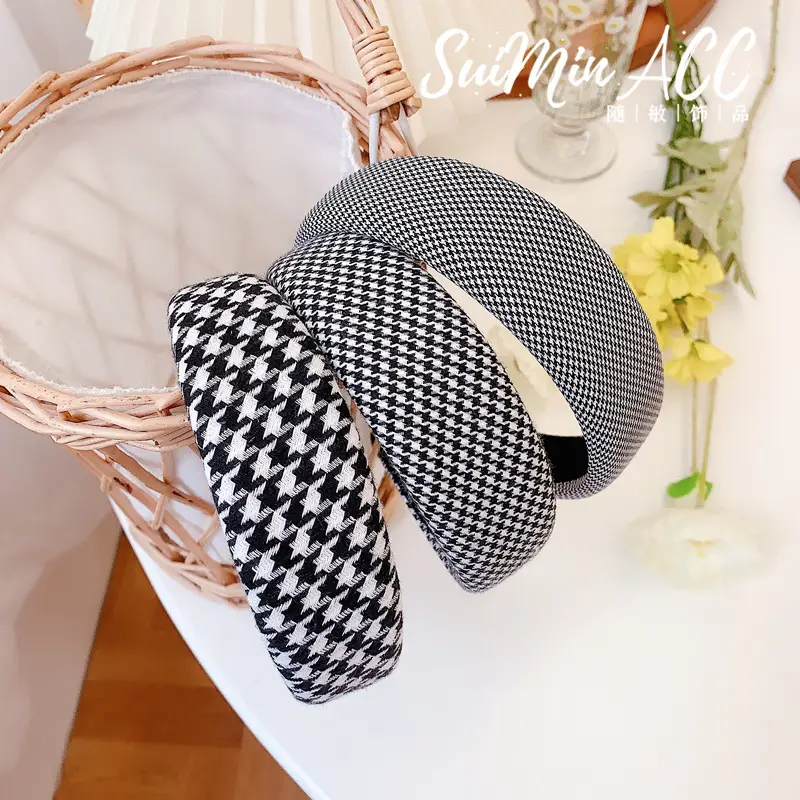 K-Style Houndstooth Headband for Women - Image 4