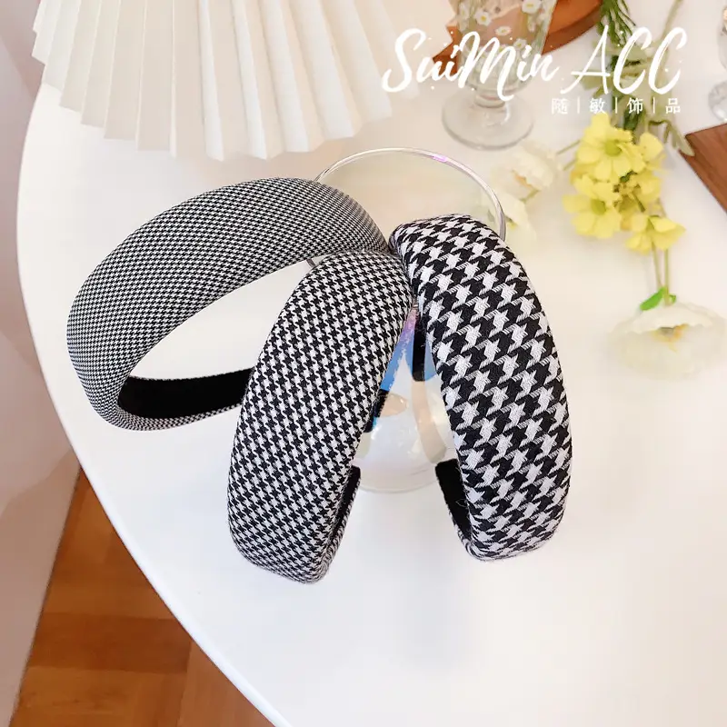 K-Style Houndstooth Headband for Women - Image 5