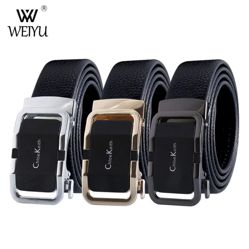 Men's Black Leather Belt with Buckle Wholesale