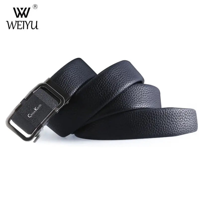Men's Black Leather Belt with Buckle Wholesale