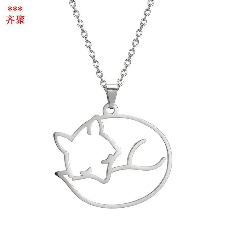 Stainless Steel Fox Pendant Necklace for Women - Image 4