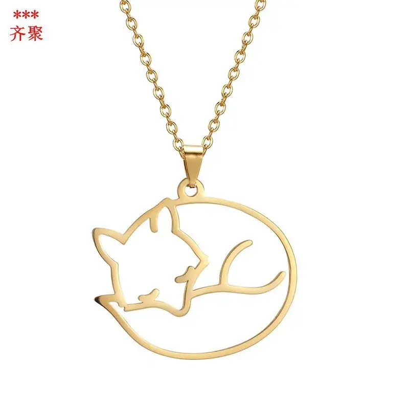 Stainless Steel Fox Pendant Necklace for Women - Image 2
