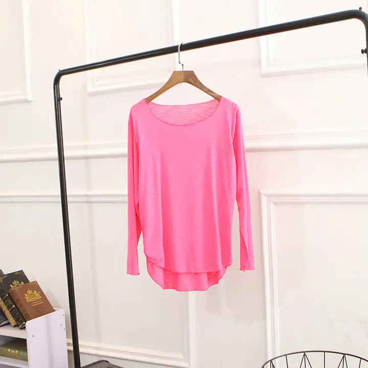 Women Pink Long Sleeve T-Shirt 2024 Autumn - Image 7