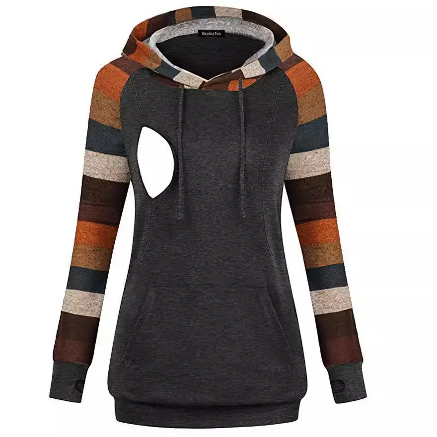 Women's Grey Hooded Sweatshirt with Elephant Print - Image 4