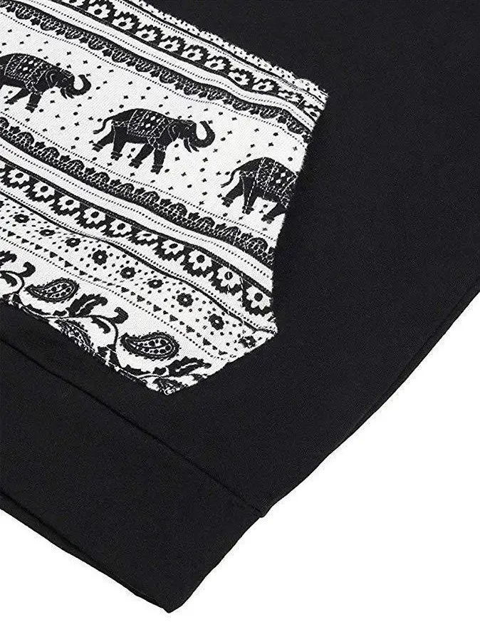Women's Grey Hooded Sweatshirt with Elephant Print — feature 19
