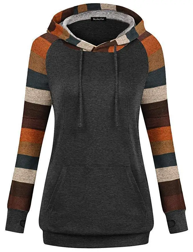 Women's Grey Hooded Sweatshirt with Elephant Print — feature 3